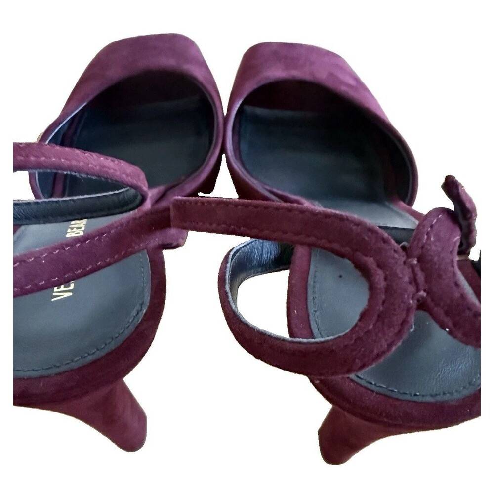Womens Veronica Beard Burgundy Suede Platform Strappy Heels Sz 7.5 M Luxury EUC - Picture 11 of 16